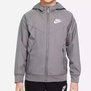 NIKE Full Zip Hooded Light Jacket Size 3T Gunsmoke Gray
